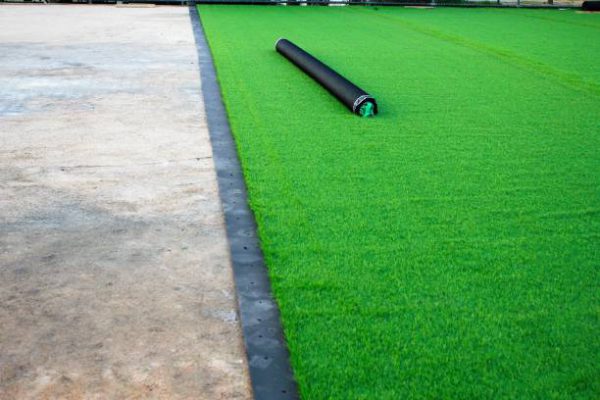 Artificial turf soccer field construction – Athens, Greece, February 24 2020. Artificial turf soccer field construction - Athens, Greece, February 24 2020.